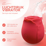 Erodit Siliconen luchtdruk vibrator Rood/Roze, usb oplaadbaar