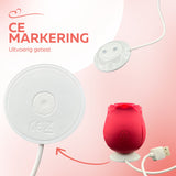 Erodit Siliconen luchtdruk vibrator Rood/Roze, usb oplaadbaar