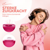 Erodit Siliconen luchtdruk vibrator Rood/Roze, usb oplaadbaar