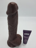 Erodit Brown Chocolate Dildo, 20 cm inclusief glijmiddel