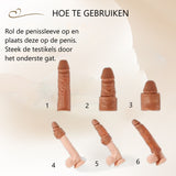 Realistische penis condoom sleeve met cockring