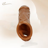 Realistische penis condoom sleeve met cockring