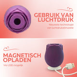 Erodit Siliconen luchtdruk vibrator  Paars, usb oplaadbaar
