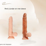 Realistische penis condoom sleeve met cockring