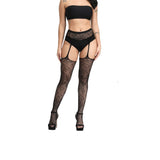 Sexy erotische plus size zwarte kousen met jarretelgordel -Luxe panty.