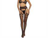 Sexy erotische plus size zwarte kousen met jarretelgordel -Luxe panty.