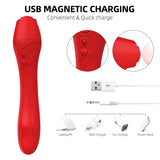 Erodit Roos massager staafvibrator met warmte-element, usb oplaadbaar