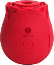 Erodit Siliconen luchtdruk vibrator Rood/Roze, usb oplaadbaar