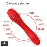 Erodit Roos massager staafvibrator met warmte-element, usb oplaadbaar